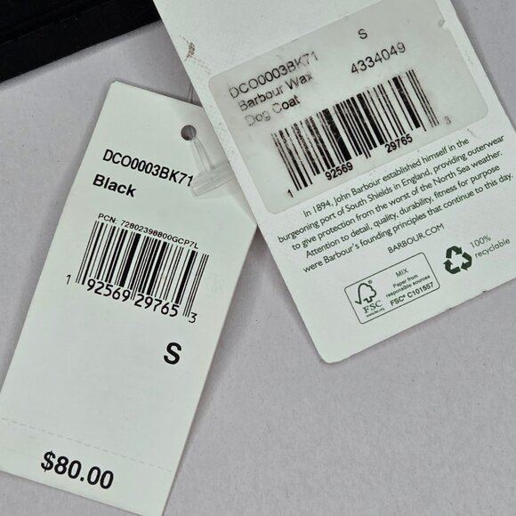 Barbour Quilted Black / Red Tartan Waxed Dog Coat - Picture 3 of 4